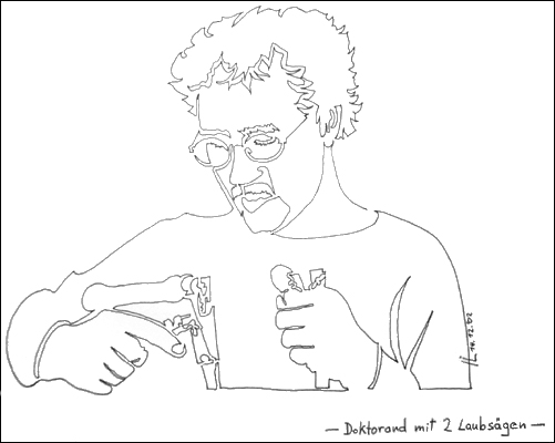 Doktorand mit 2 Laubs&auml;gen.