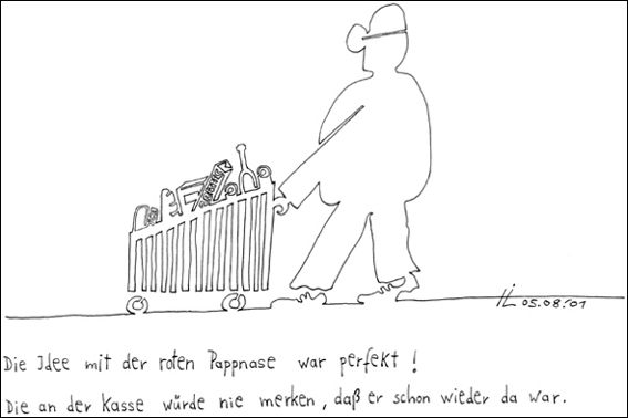 Die Idee mit der roten Pappnase war perfekt...